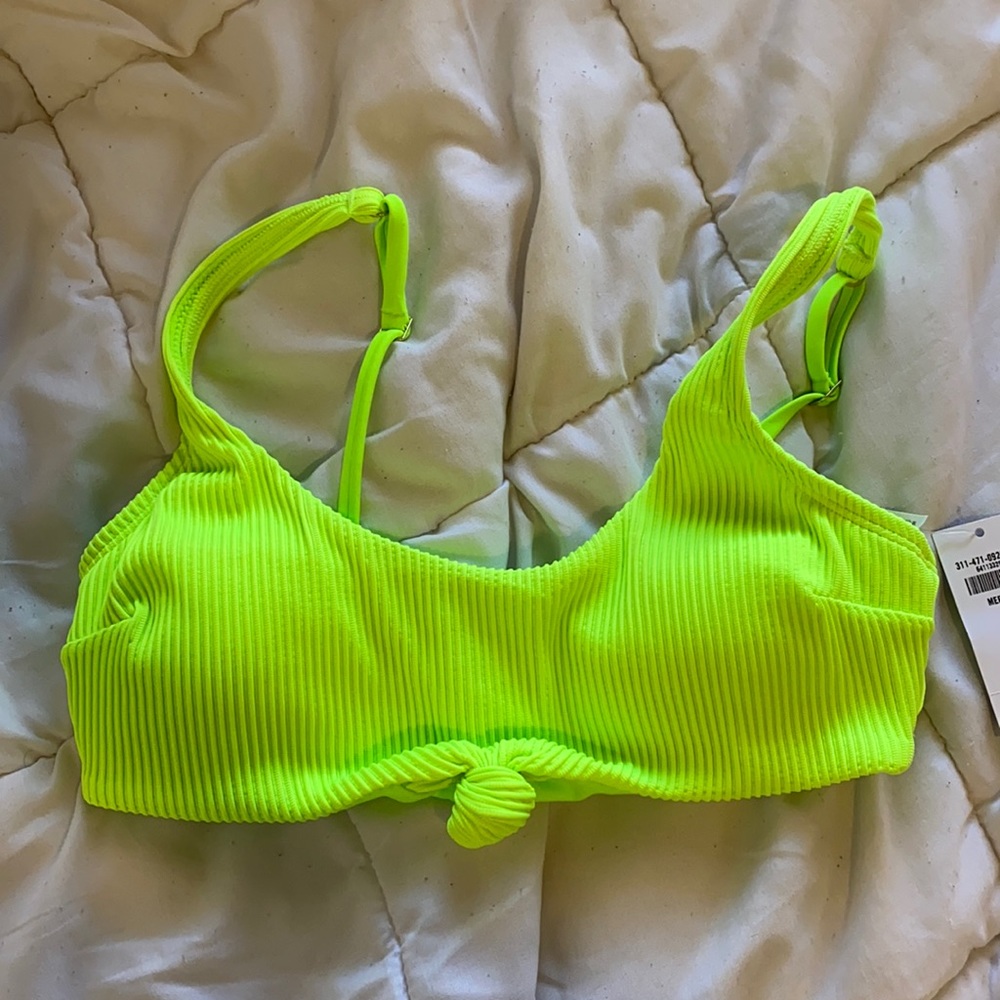 NEVER WORN. Neon green bikini top
